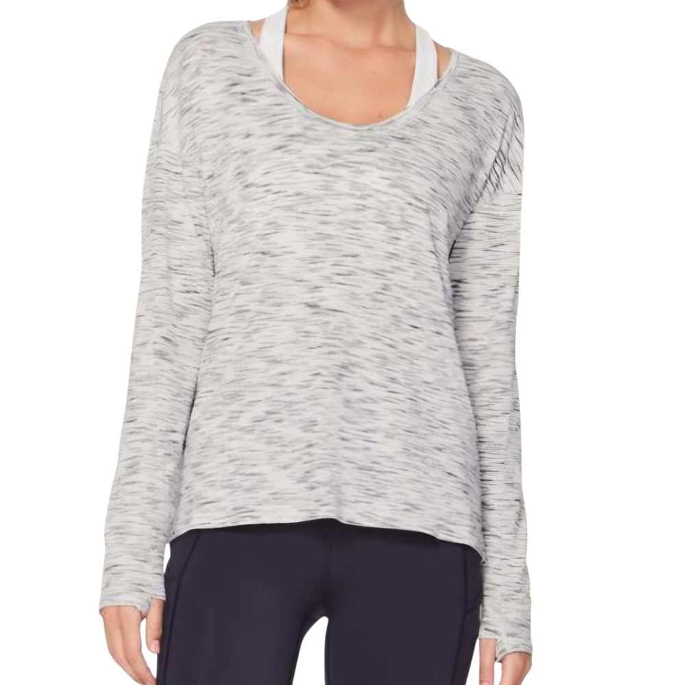LULULEMON Meant To Move Top Long Sleeve Women 6 Tiger Space Dye Thumbhole Active